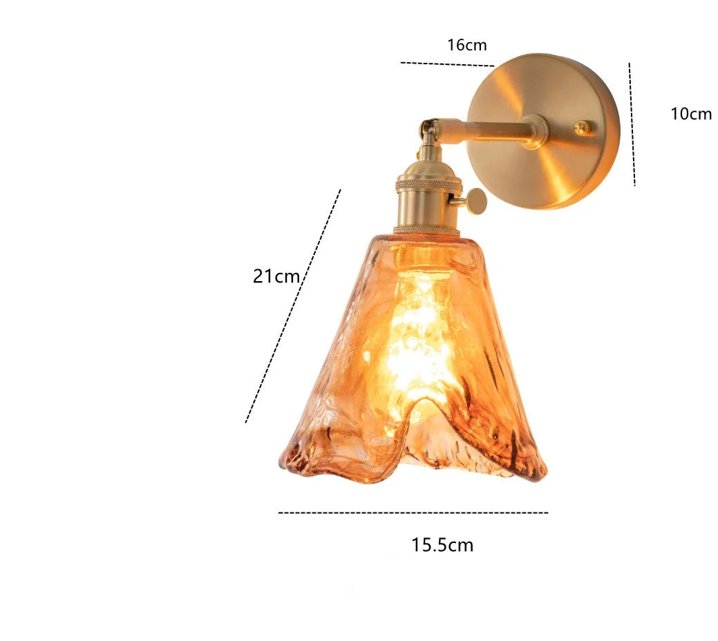 Claire Amber Glass Wall Lamp Japanese Modern