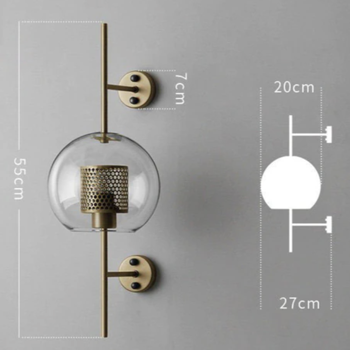 Camille Honeycomb Glass & Metal Sconce Light