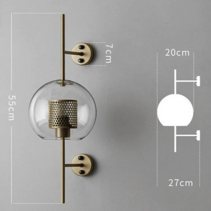 Camille Honeycomb Glass & Metal Sconce Light