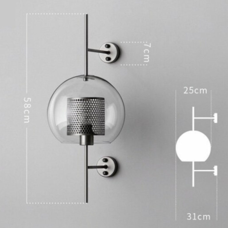 Camille Honeycomb Glass & Metal Sconce Light