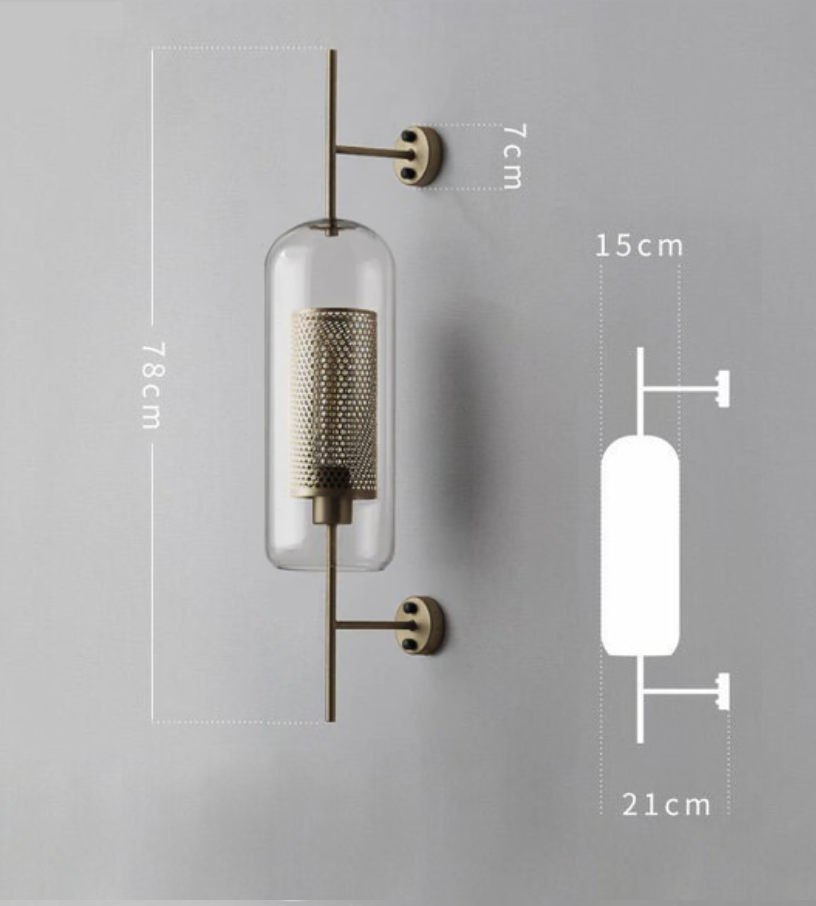 Camille Honeycomb Glass & Metal Sconce Light