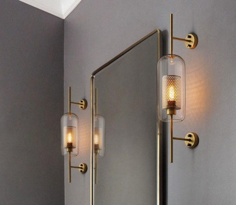 Camille Honeycomb Glass & Metal Sconce Light
