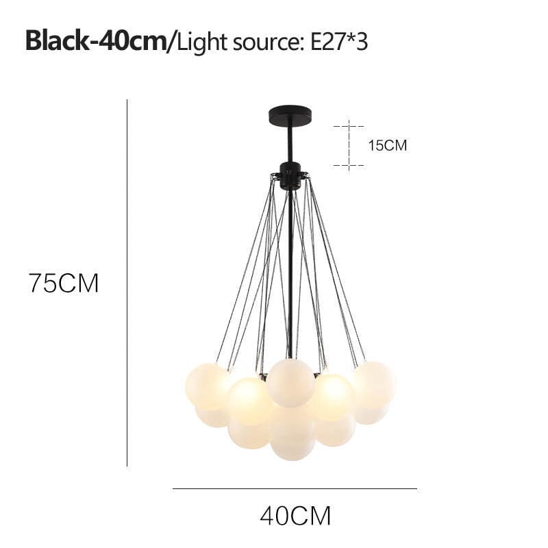 Inès Minimalist Frosted Globe Chandelier