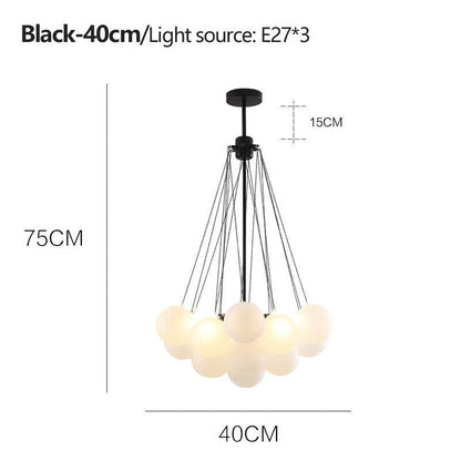 Inès Minimalist Frosted Globe Chandelier