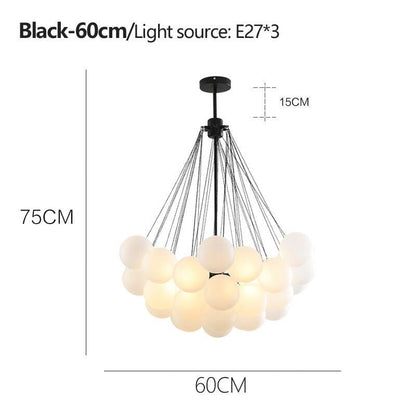 Inès Minimalist Frosted Globe Chandelier