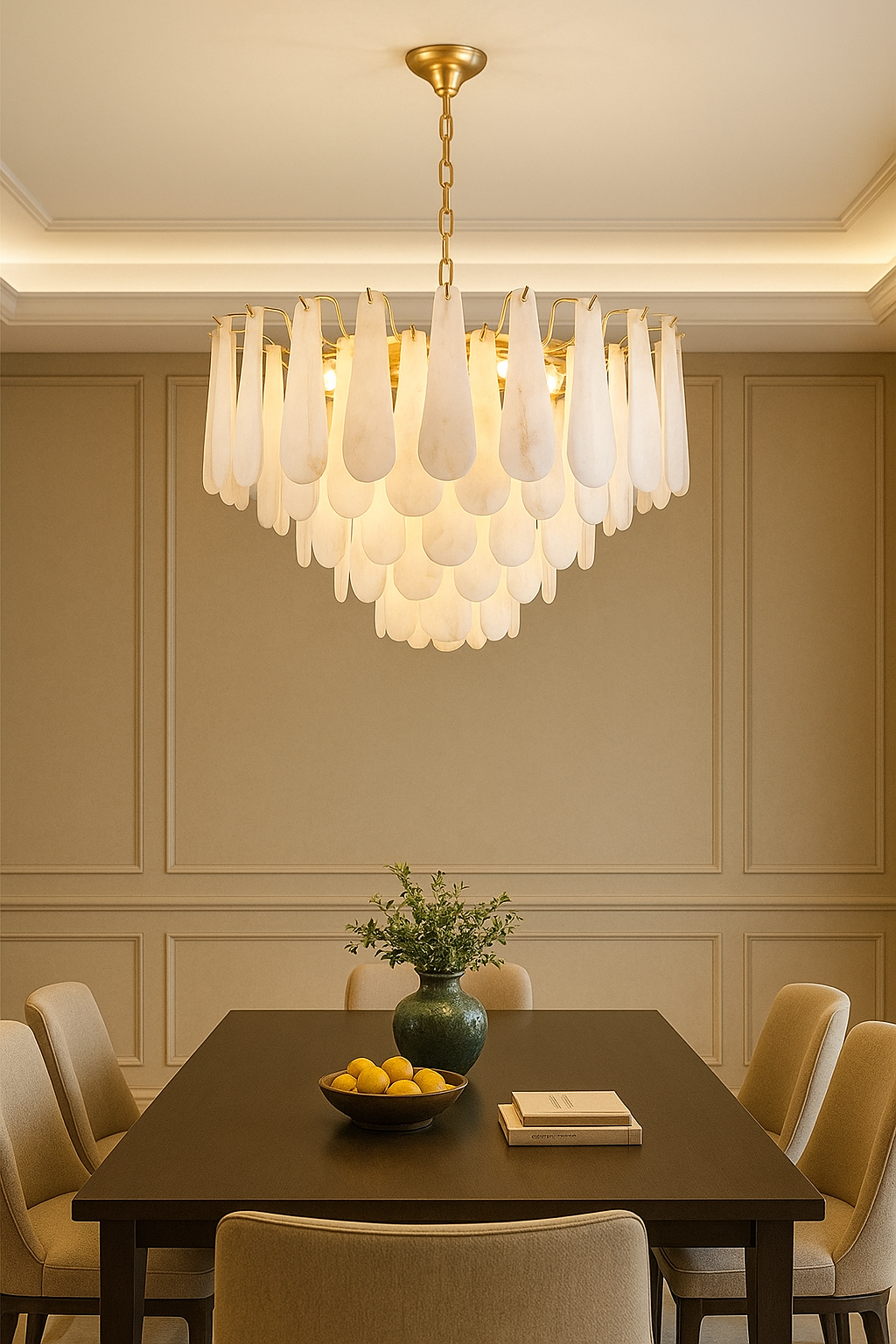 Louise Teardrop Alabaster Chandelier