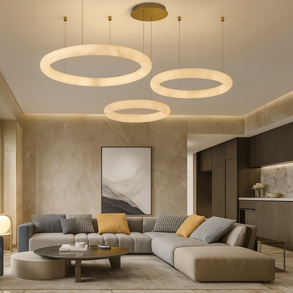 Juliette Marble Stone Ring Pendant Light