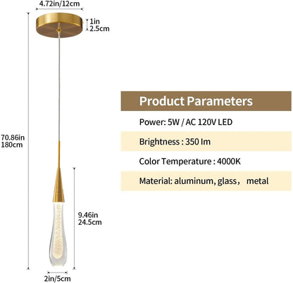 Amélie Golden Droplet Pendant Light
