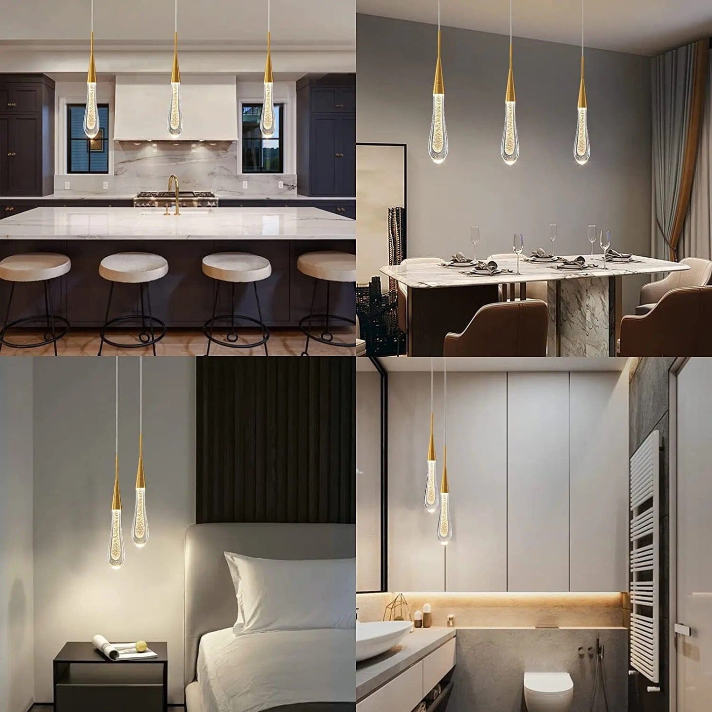 Amélie Golden Droplet Pendant Light