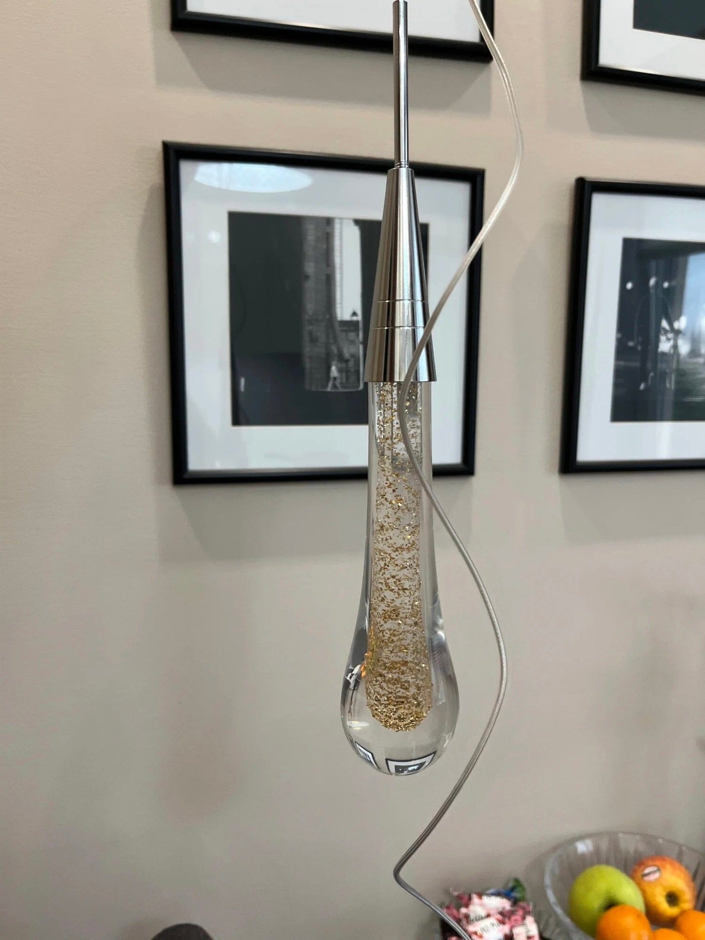 Amélie Golden Droplet Pendant Light