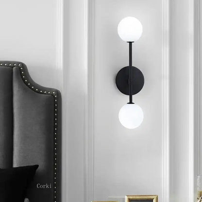 Émilie Milky Glass Ball Wall Lamp with Modern Elegant Design