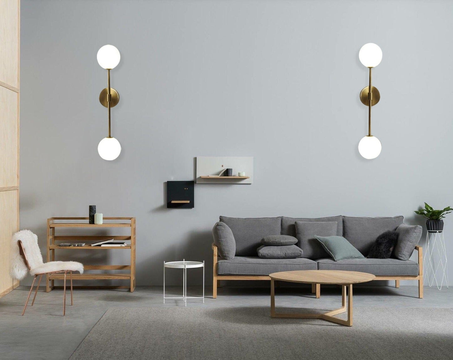 Émilie Milky Glass Ball Wall Lamp with Modern Elegant Design