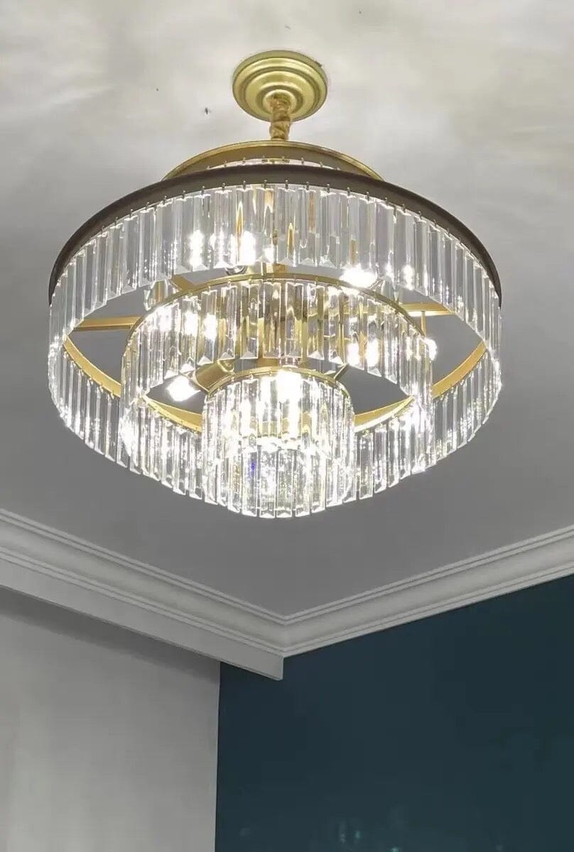 Gabrielle Modern Round Golden Crystal Chandelier