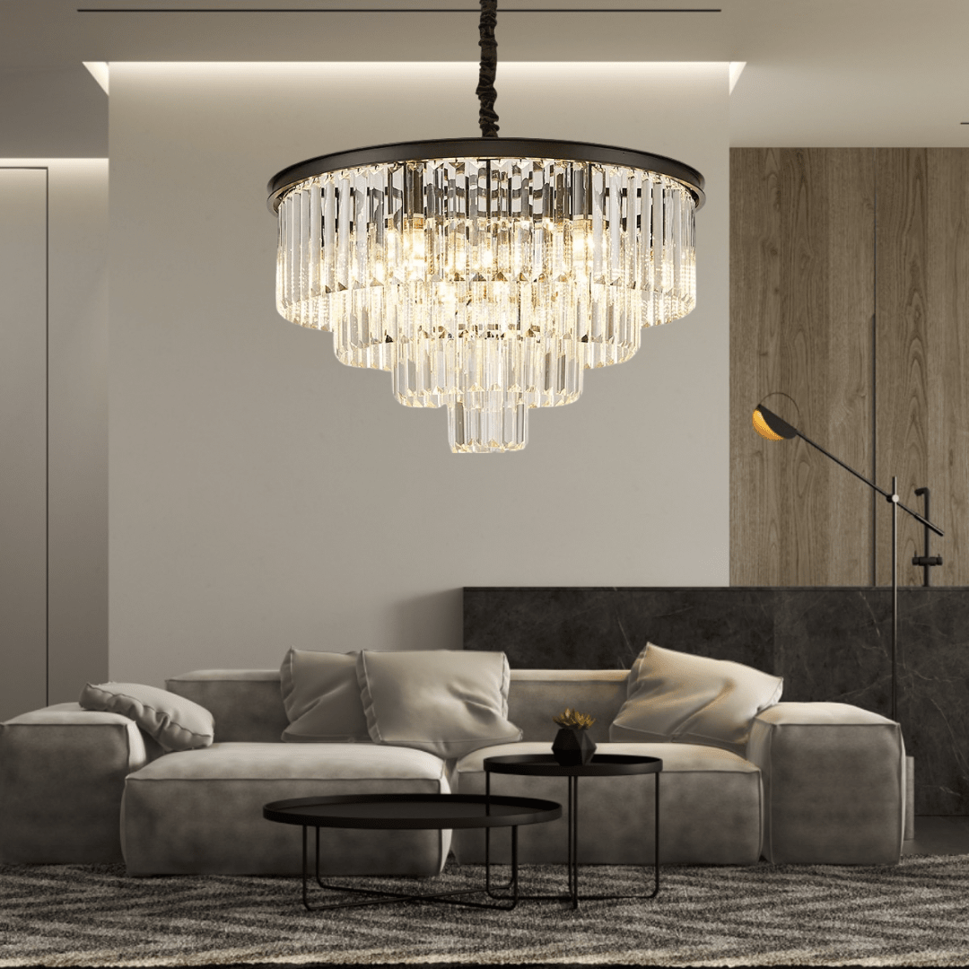 Gabrielle Modern Round Golden Crystal Chandelier