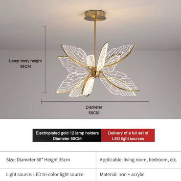 Inès Butterfly Acrylic Chandelier