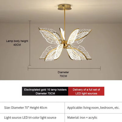 Inès Butterfly Acrylic Chandelier
