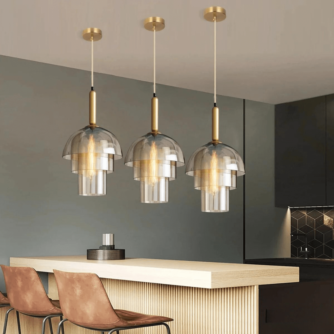 Amélie Champagne Vintage Glass Pendant Light