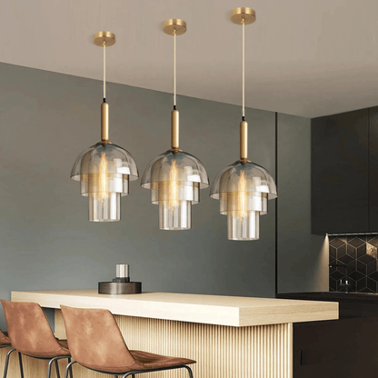Amélie Champagne Vintage Glass Pendant Light