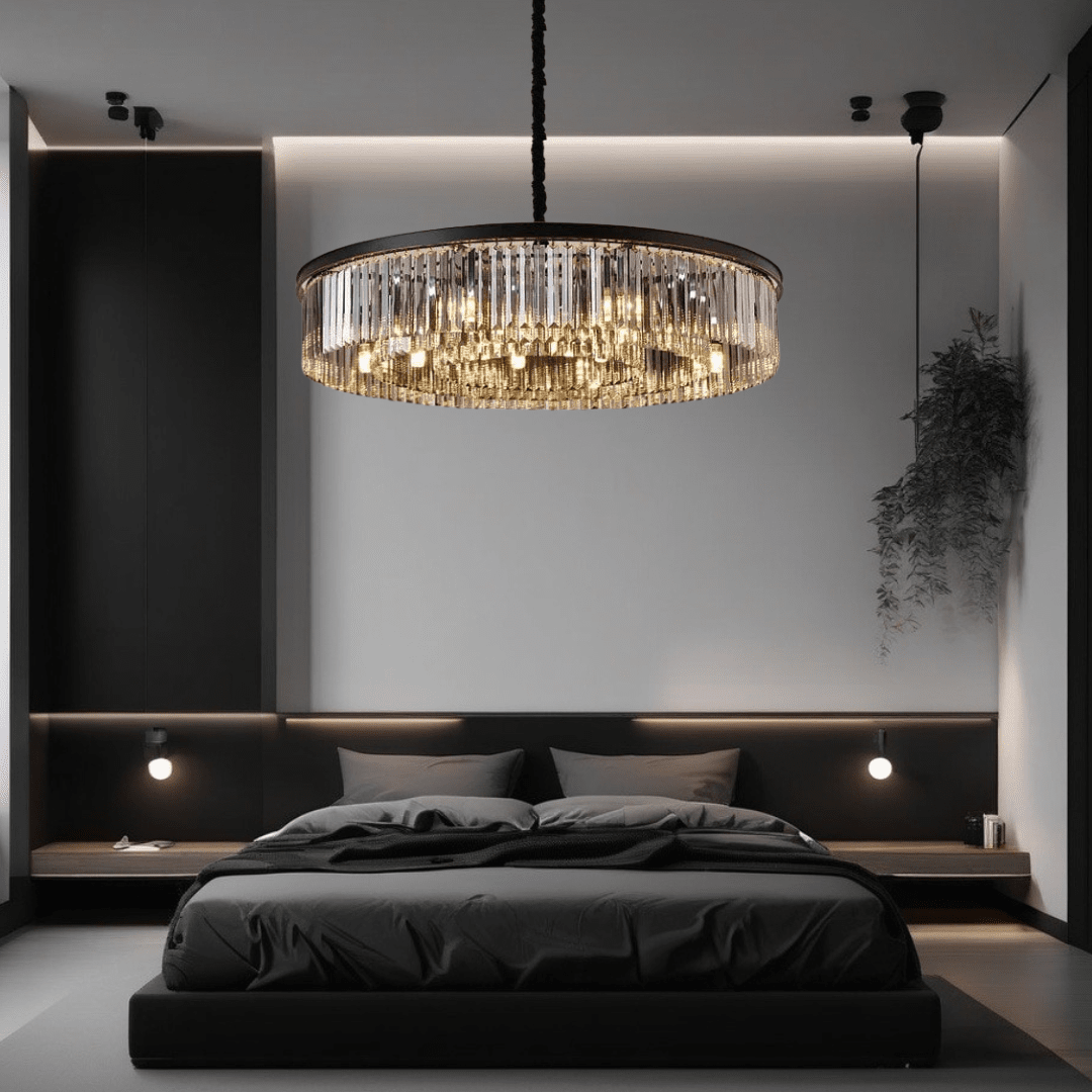 Beatrice Cascading Grey Crystal Chandelier