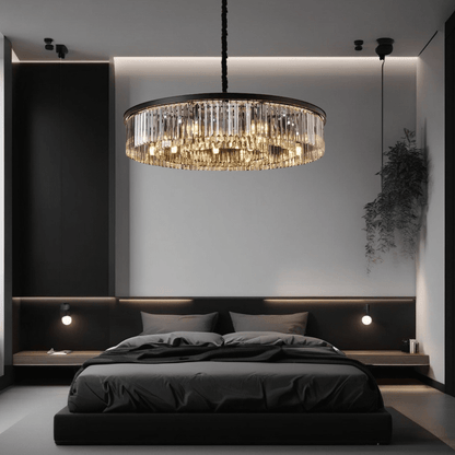 Beatrice Cascading Grey Crystal Chandelier