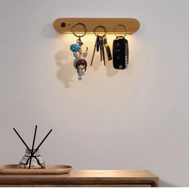 Élise IllumiKey Wooden Magnetic Key Holder LED Night Light