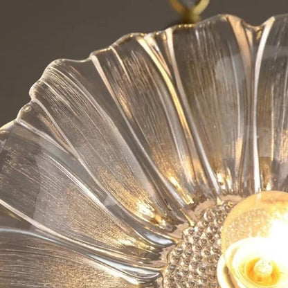 Amélie Glass Brass LED Chandelier Bloom Style Pendant Light