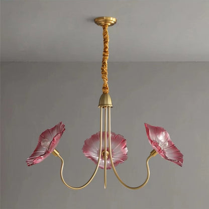 Amélie Glass Brass LED Chandelier Bloom Style Pendant Light