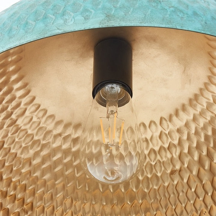 Élise Industrial Gleamer Teal Brass Pendant Light