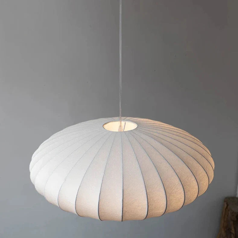 Sophie Japanese Silk Pendant Light White Fabric Ceiling Lamp