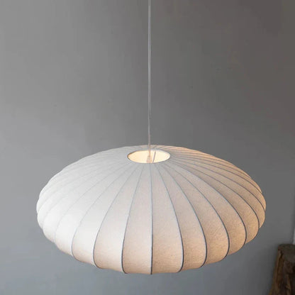 Sophie Japanese Silk Pendant Light White Fabric Ceiling Lamp