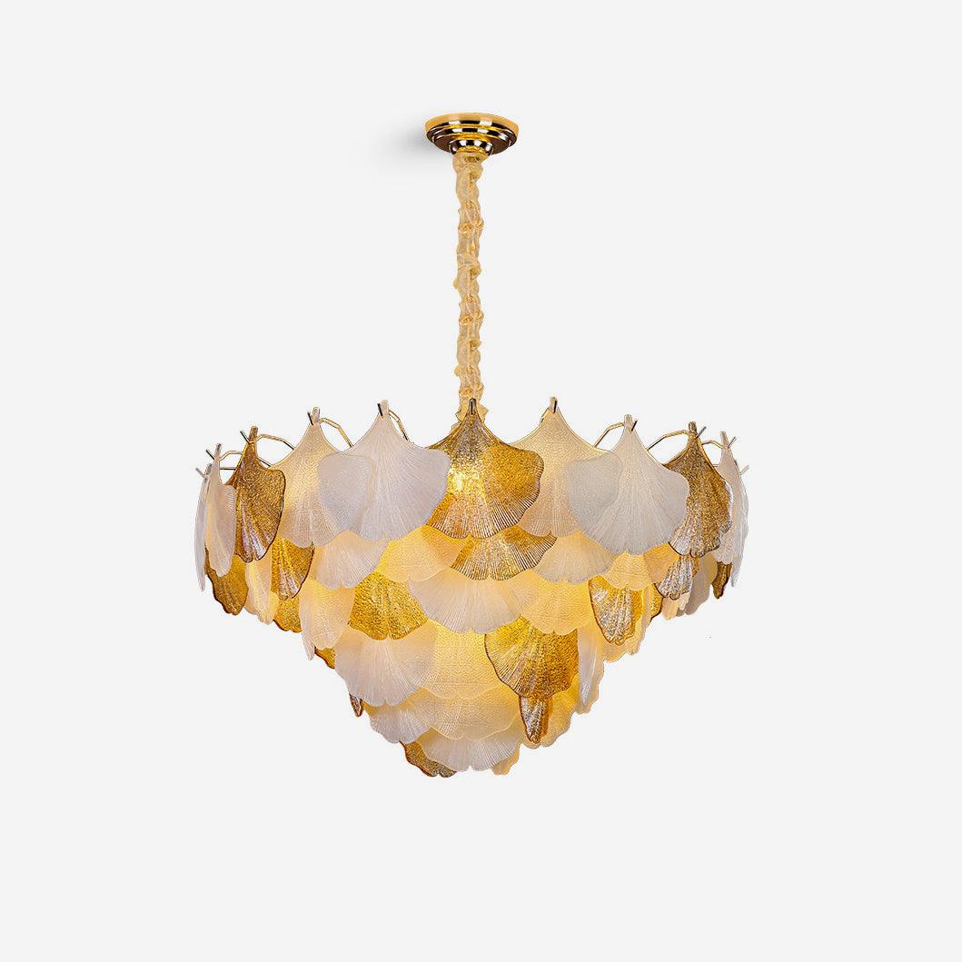 Isabelle Ginkgo Glass Leaf Chandelier