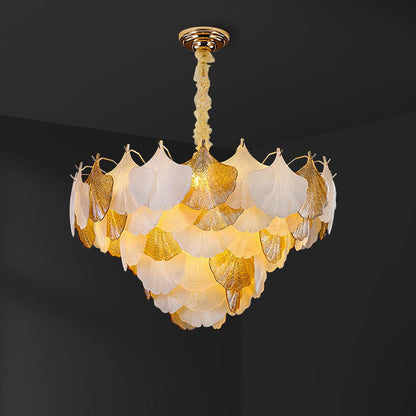 Isabelle Ginkgo Glass Leaf Chandelier