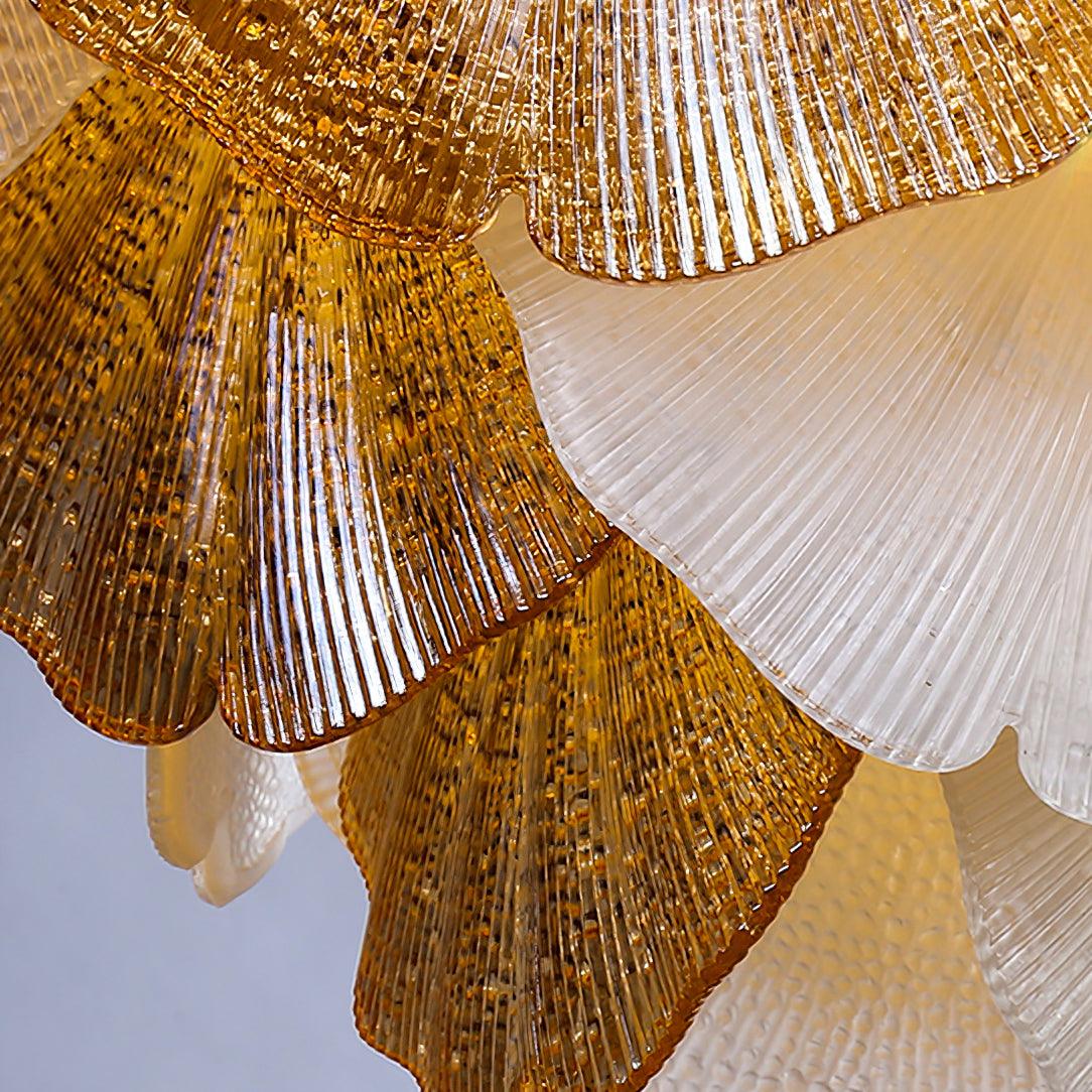 Isabelle Ginkgo Glass Leaf Chandelier