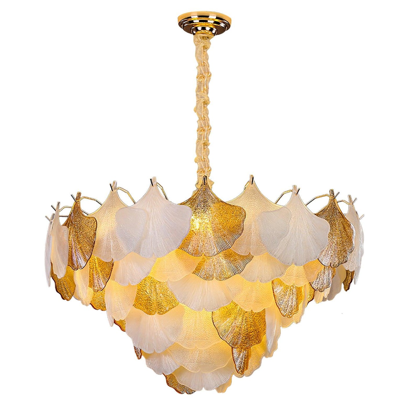 Isabelle Ginkgo Glass Leaf Chandelier