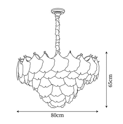 Isabelle Ginkgo Glass Leaf Chandelier