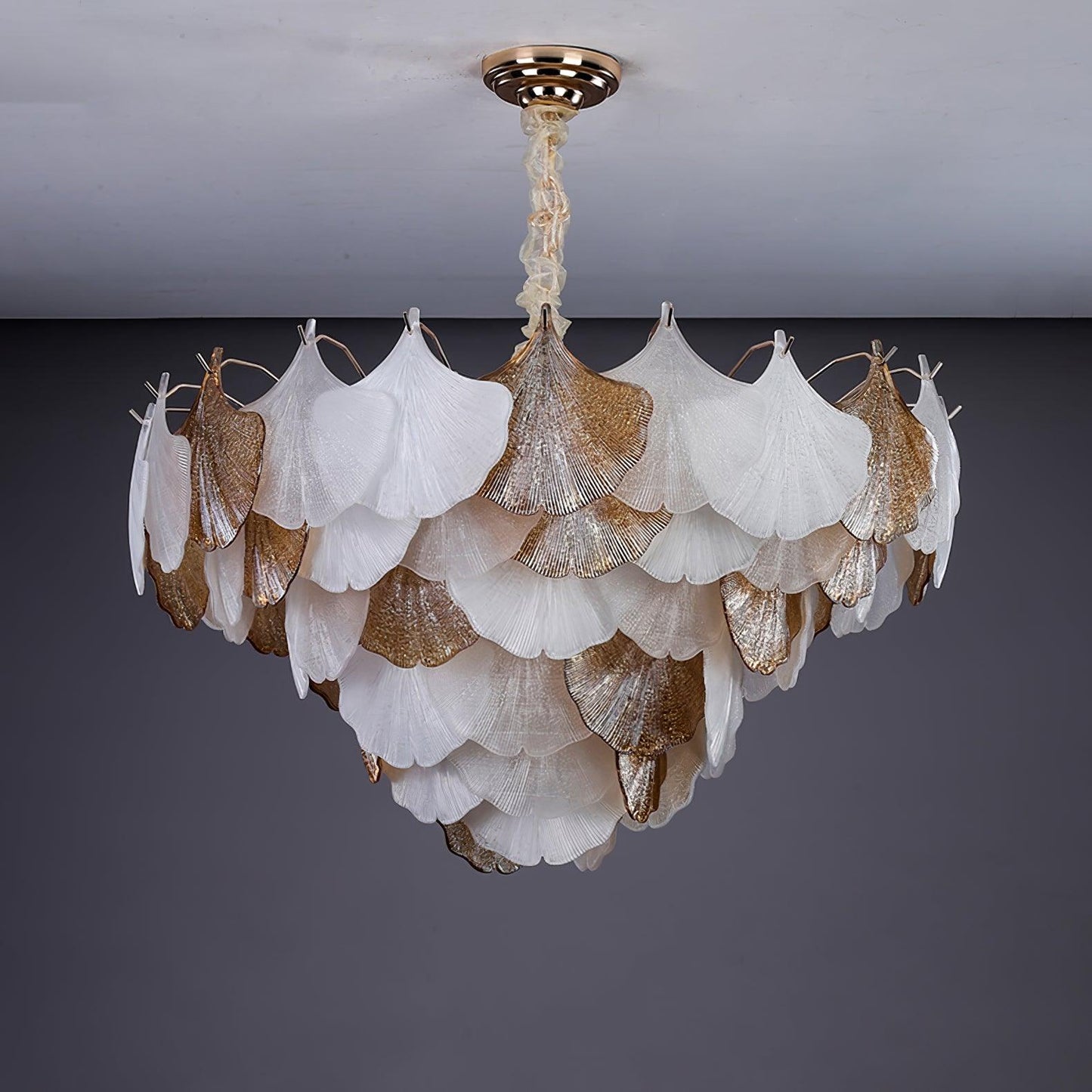 Isabelle Ginkgo Glass Leaf Chandelier