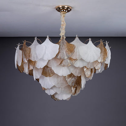 Isabelle Ginkgo Glass Leaf Chandelier