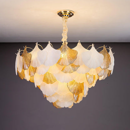 Isabelle Ginkgo Glass Leaf Chandelier
