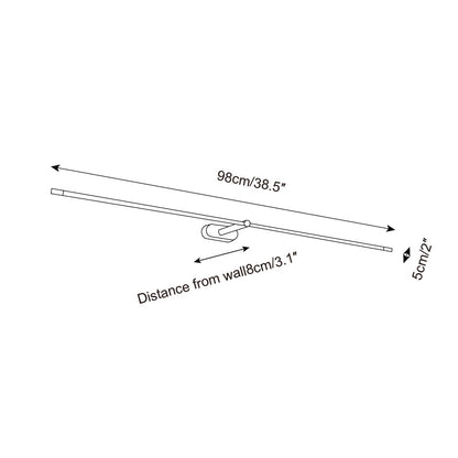 Clémence Linear Rechargeable Wall Lamp with Three-Color LED