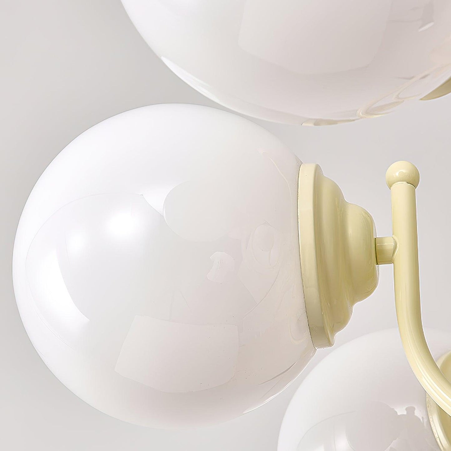 Élodie Glass Chandelier, Elegant Cream and White Globe Design