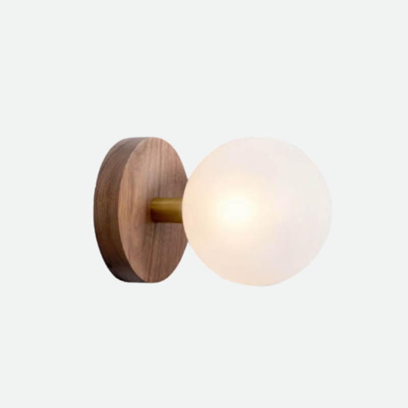 Élise Nordic Wood Glass Wall Lamp