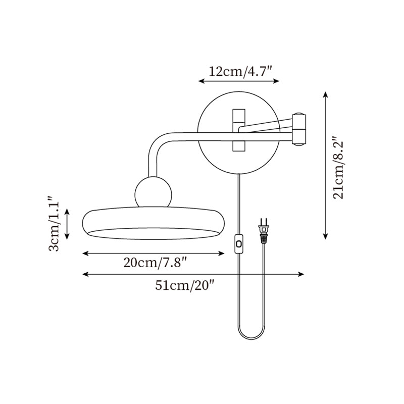 Karlin Adjustable Wall Lamp with Integrated LED and Swing Arm
