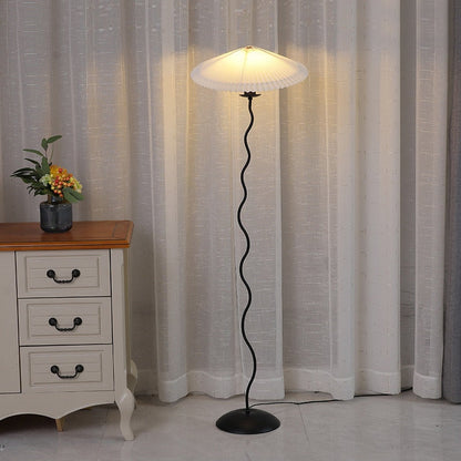 Sophie Lala Luxe Curve Table & Floor Lamp Pleated Textile Light