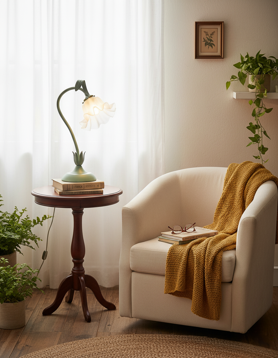 Isabelle Lily Flower Table Lamp with Elegant Floral Design