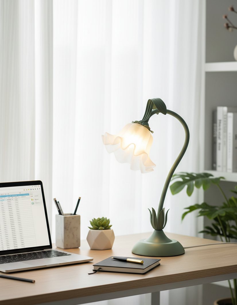 Isabelle Lily Flower Table Lamp with Elegant Floral Design