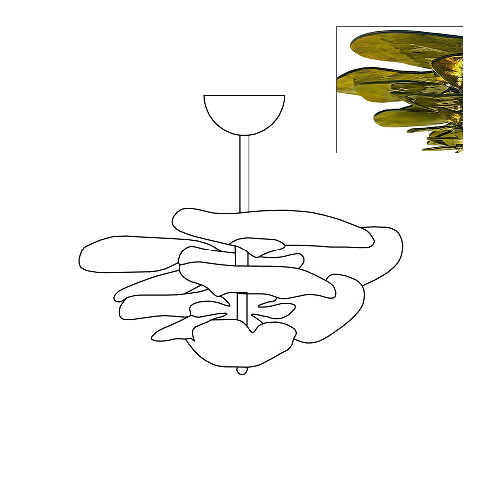 Amélie Lilypad Glass Chandelier