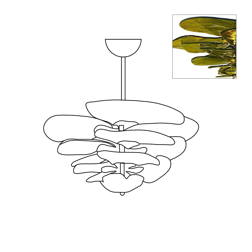 Amélie Lilypad Glass Chandelier