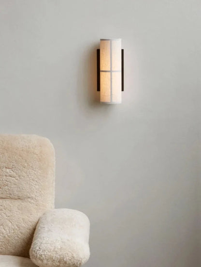 Élise Lina Woven Fabric Wall Lamp Linen Shade Sconce Light