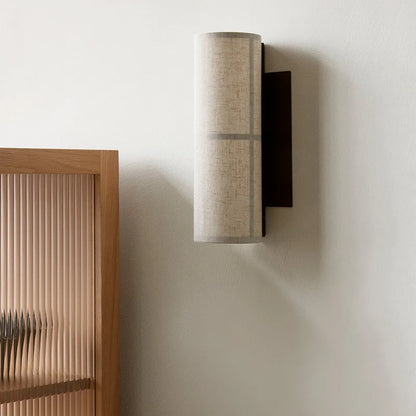 Élise Lina Woven Fabric Wall Lamp Linen Shade Sconce Light