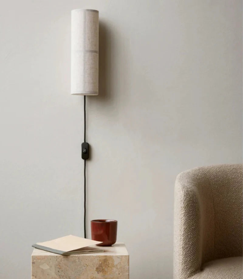 Élise Lina Woven Fabric Wall Lamp Linen Shade Sconce Light